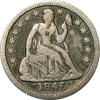 1846 Seated Liberty Dime