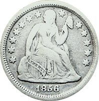 1856 S Seated Liberty Dime