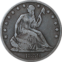 1859 S Seated Liberty Dollar