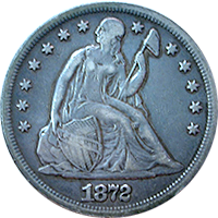 1872 S Seated Liberty Dollar