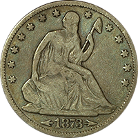 1873 CC Seated Liberty Half Dollar