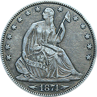 1874 CC Seated Liberty Half Dollar