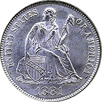 1881 Seated Liberty Dime