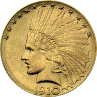 1910 S Indian Head Gold Eagle