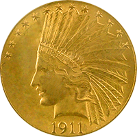 1911 S Indian Head Gold Eagle