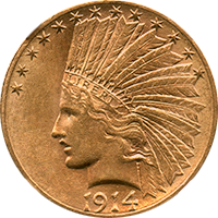 1914 D Indian Head Gold Eagle