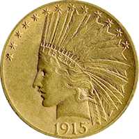 1915 S Indian Head Gold Eagle