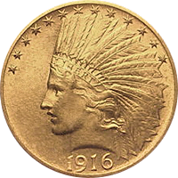 1916 S Indian Head Gold Eagle