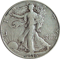 1938 D Walking Liberty Half Dollar