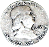 1953 D Ben Franklin Half Dollar