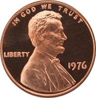 1976 S Lincoln Penny Proof