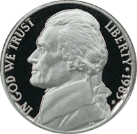 1983 S Jefferson Nickel Proof