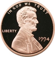 1994 S Lincoln Penny Proof