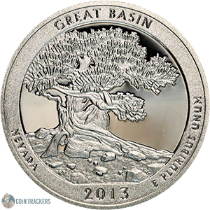 2013 P 5 Oz 99.9% Silver Great Basin NP