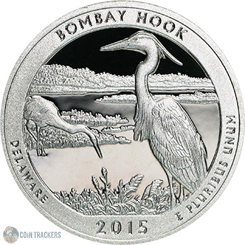 2015 S Bombay Hook Quarter (90% Silver Proof)