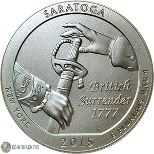 2015 P 5 Oz 99.9% Silver Saratoga New York